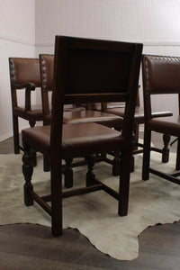 English Leather Chairs set of 6