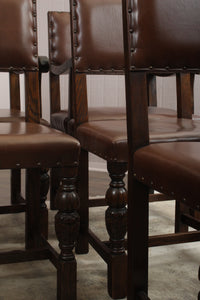 English Leather Chairs set of 6