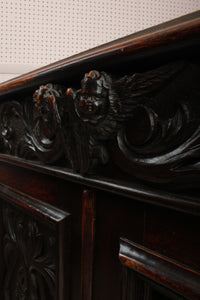 French Heavily Carved Oak Cabinet c.1880