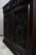 Load image into Gallery viewer, French Heavily Carved Oak Cabinet c.1880