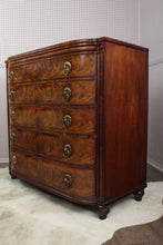 Load image into Gallery viewer, English Regency Flame Mahogany Chest c.1780