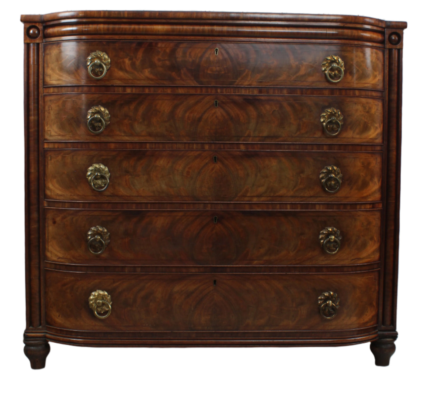 English Regency Flame Mahogany Chest c.1780