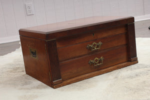 English Oak Writing Slope with Wellington Mechanism c.1900