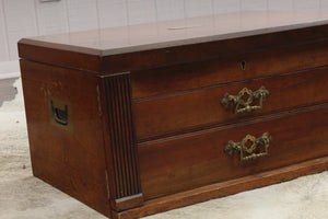 English Oak Writing Slope with Wellington Mechanism c.1900