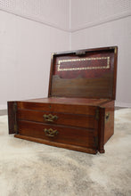 Load image into Gallery viewer, English Oak Writing Slope with Wellington Mechanism c.1900