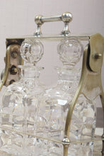 Load image into Gallery viewer, English Silver Plated Tantalus with 2 Crystal Decanters c.1918