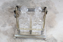 Load image into Gallery viewer, English Silver Plated Tantalus with 2 Crystal Decanters c.1918