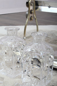 English Silver Plated Tantalus with 2 Crystal Decanters c.1918