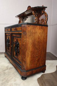 French Burl Walnut Hunt Board c.1880