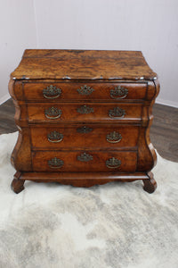 French Burl Walnut 18th Century Bombe Chest