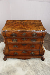 French Burl Walnut 18th Century Bombe Chest