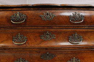 French Burl Walnut 18th Century Bombe Chest