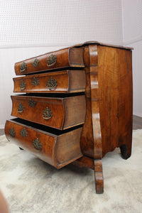 French Burl Walnut 18th Century Bombe Chest