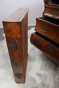 French Burl Walnut 18th Century Bombe Chest