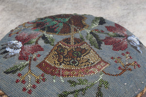 Pair Victorian Beaded Stools c.1890