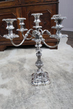 Load image into Gallery viewer, Monumental English Silverplated Candelabra dated 1902