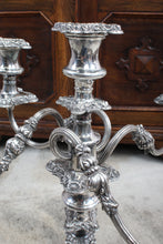 Load image into Gallery viewer, Monumental English Silverplated Candelabra dated 1902