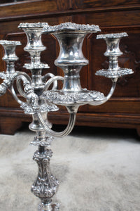 Monumental English Silverplated Candelabra dated 1902