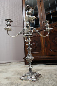 Monumental English Silverplated Candelabra dated 1902