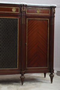 French Directoire Enfilade Marble Topped Credenza c.1950