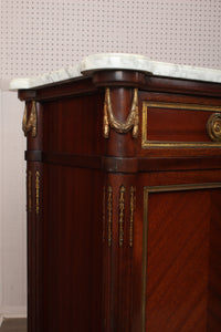 French Directoire Enfilade Marble Topped Credenza c.1950