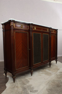 French Directoire Enfilade Marble Topped Credenza c.1950