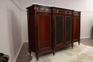 French Directoire Enfilade Marble Topped Credenza c.1950