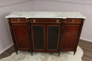 French Directoire Enfilade Marble Topped Credenza c.1950