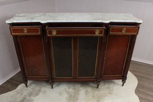 French Directoire Enfilade Marble Topped Credenza c.1950