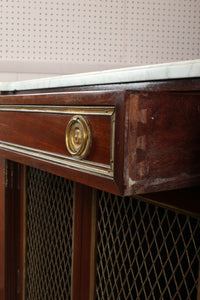 French Directoire Enfilade Marble Topped Credenza c.1950