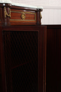 French Directoire Enfilade Marble Topped Credenza c.1950