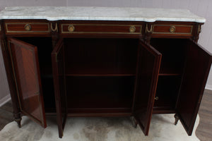 French Directoire Enfilade Marble Topped Credenza c.1950