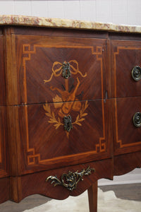 French Marble Top Inlaid Chest c.1880