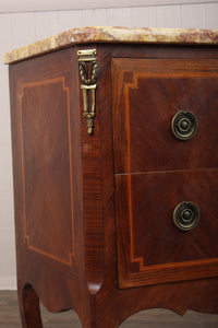 French Marble Top Inlaid Chest c.1880