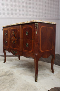 French Marble Top Inlaid Chest c.1880