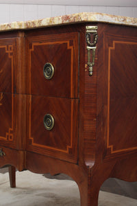 French Marble Top Inlaid Chest c.1880