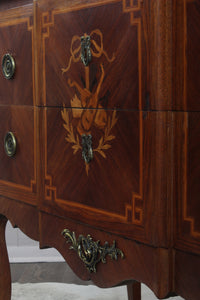 French Marble Top Inlaid Chest c.1880