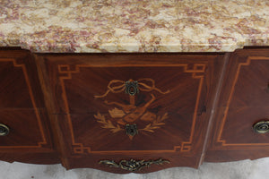 French Marble Top Inlaid Chest c.1880