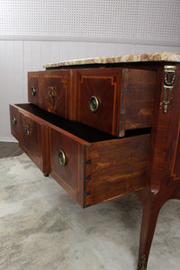 French Marble Top Inlaid Chest c.1880