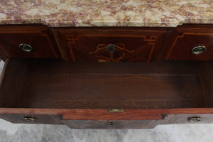 French Marble Top Inlaid Chest c.1880