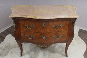 French Marquetry Marble Topped Chest c.1890