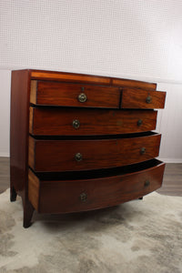 Handsome English Georgian Mahogany Bowfront Chest c.1830