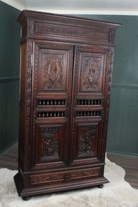 Carved Brittany French Cupboard c.1880