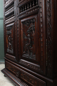 Carved Brittany French Cupboard c.1880