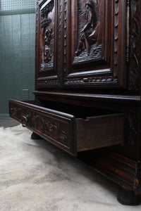 Carved Brittany French Cupboard c.1880