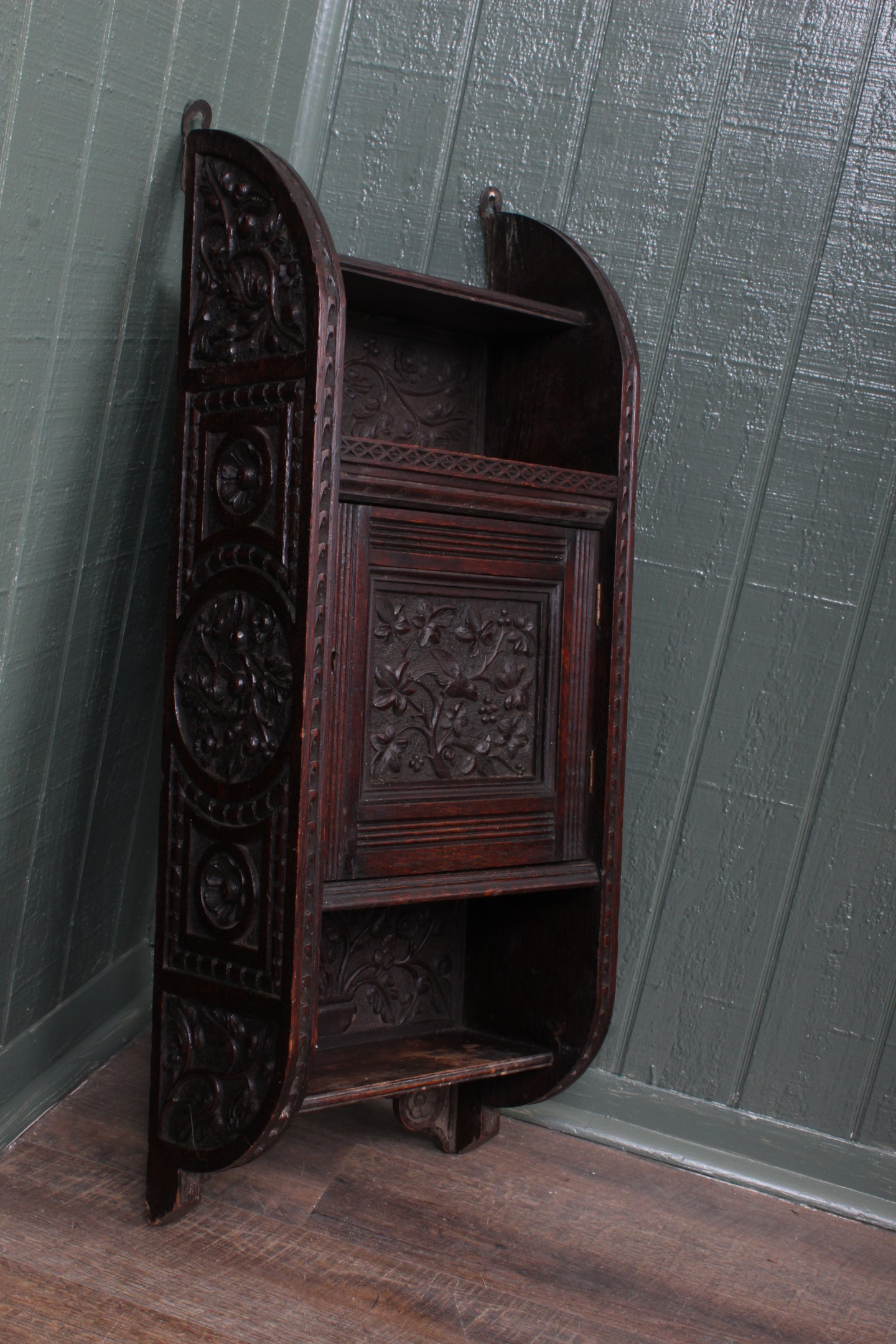 Heavily Carved French Wall Cabinet c.1890