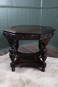 English Oak Handcarved Center Table c.1890