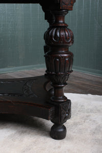 English Oak Handcarved Center Table c.1890