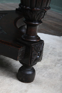 English Oak Handcarved Center Table c.1890