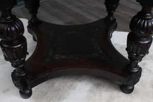 English Oak Handcarved Center Table c.1890